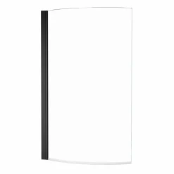 Erin Complete Matt Black Bathroom Suite with 1700mm P Shaped Shower Bath & Rimless Toilet