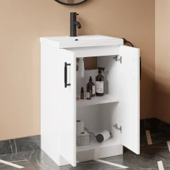 Erin Complete Modern Matt Black Bathroom Suite with 1700mm L Shaped Shower Bath & Rimless Toilet