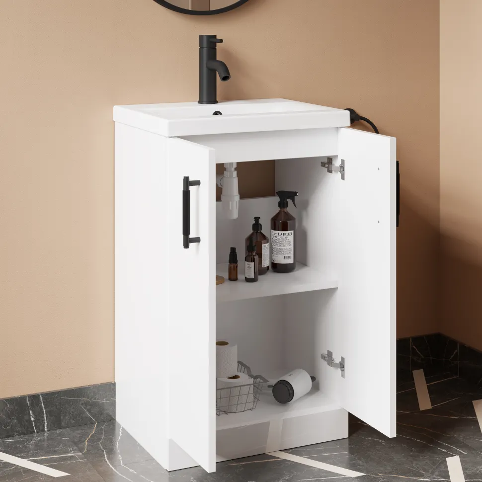 Erin Complete Modern Matt Black Bathroom Suite with 1700mm L Shaped Shower Bath & Rimless Toilet