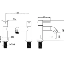Erin Complete Modern Matt Black Bathroom Suite with 1700mm L Shaped Shower Bath & Rimless Toilet