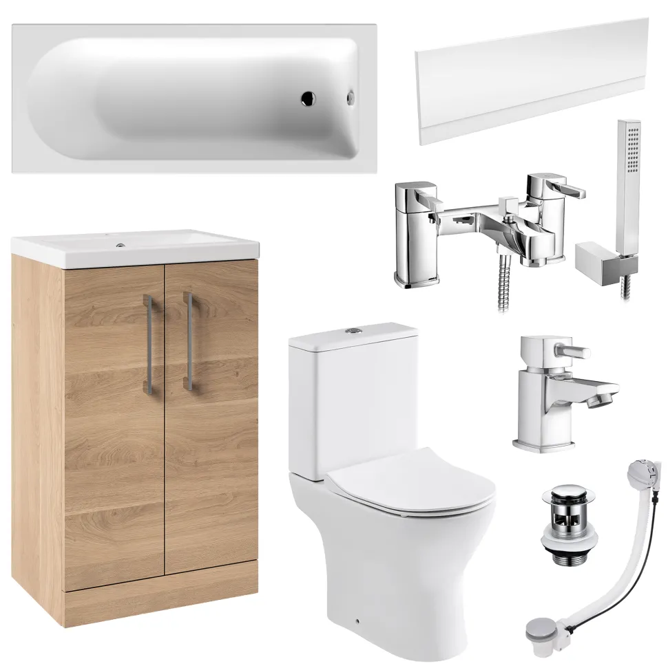Erin Complete Vanity Unit Bathroom Suite with Rimless Toilet