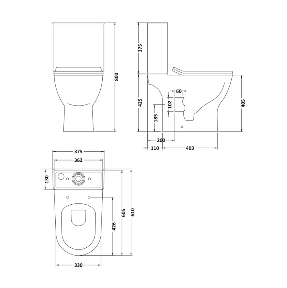 Erin Complete Vanity Unit Bathroom Suite with Rimless Toilet