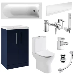 Erin Complete Vanity Unit Bathroom Suite with Rimless Toilet