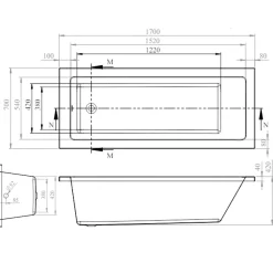 Erin Matt Black Reinforced Shower Bath Suite with Rimless Toilet