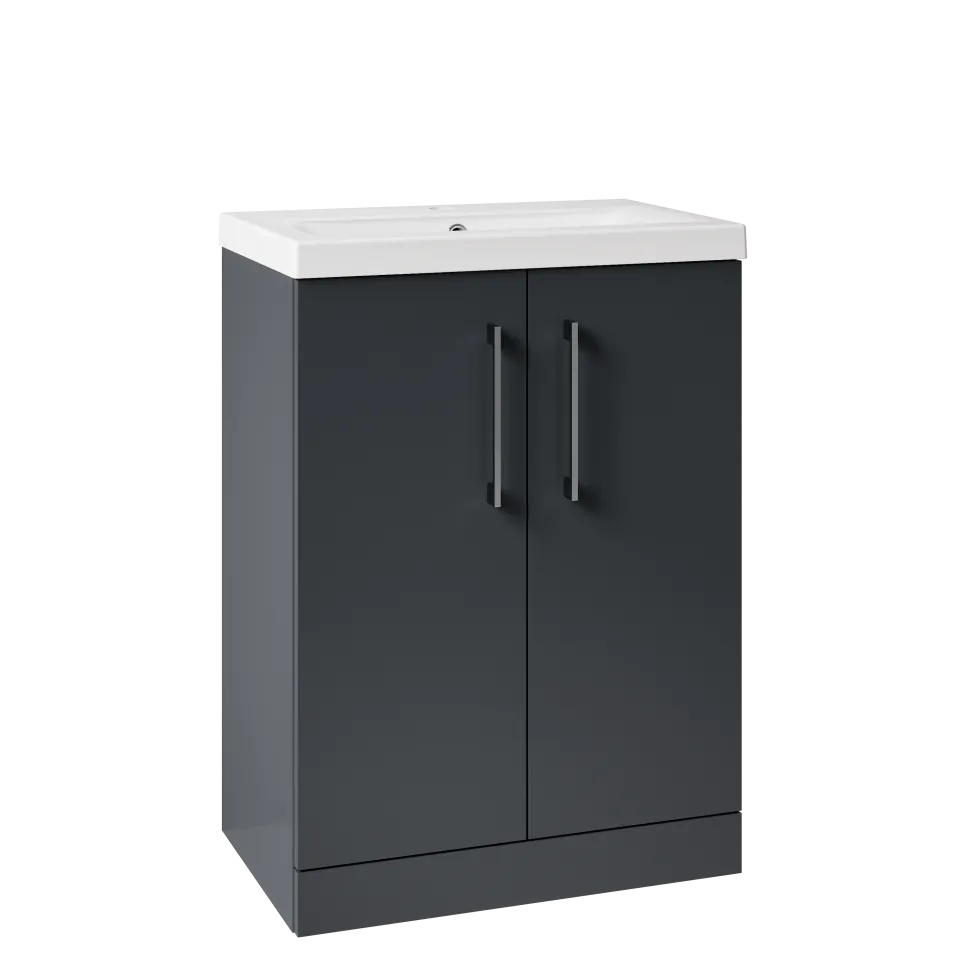 Erin Matt Black Shower Bath Suite with 1700mm J Shaped Bath & Rimless Toilet