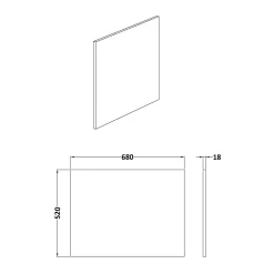 Erin 700mm Bath End Panel for L-Shaped Shower Bath