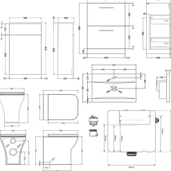 Erin 1100mm 2 Drawer Combination Basin & Toilet Unit