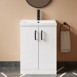 Erin 600mm Floorstanding 2 Door Vanity Unit & Basin