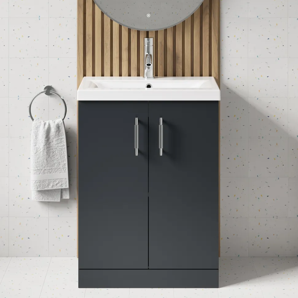 Erin 600mm Floorstanding 2 Door Vanity Unit & Basin