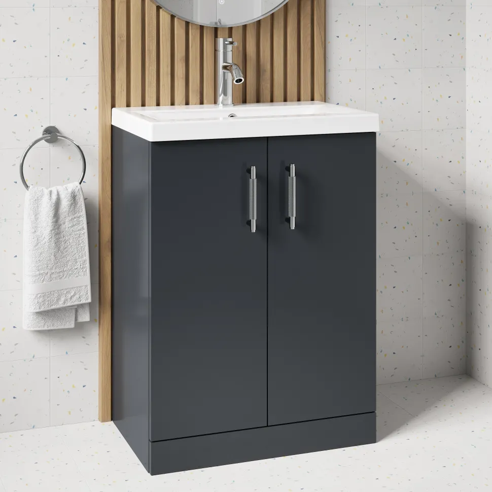 Erin 600mm Floorstanding 2 Door Vanity Unit & Basin
