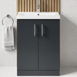 Erin 600mm Floorstanding 2 Door Vanity Unit & Basin