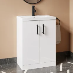 Erin 600mm Floorstanding 2 Door Vanity Unit & Basin