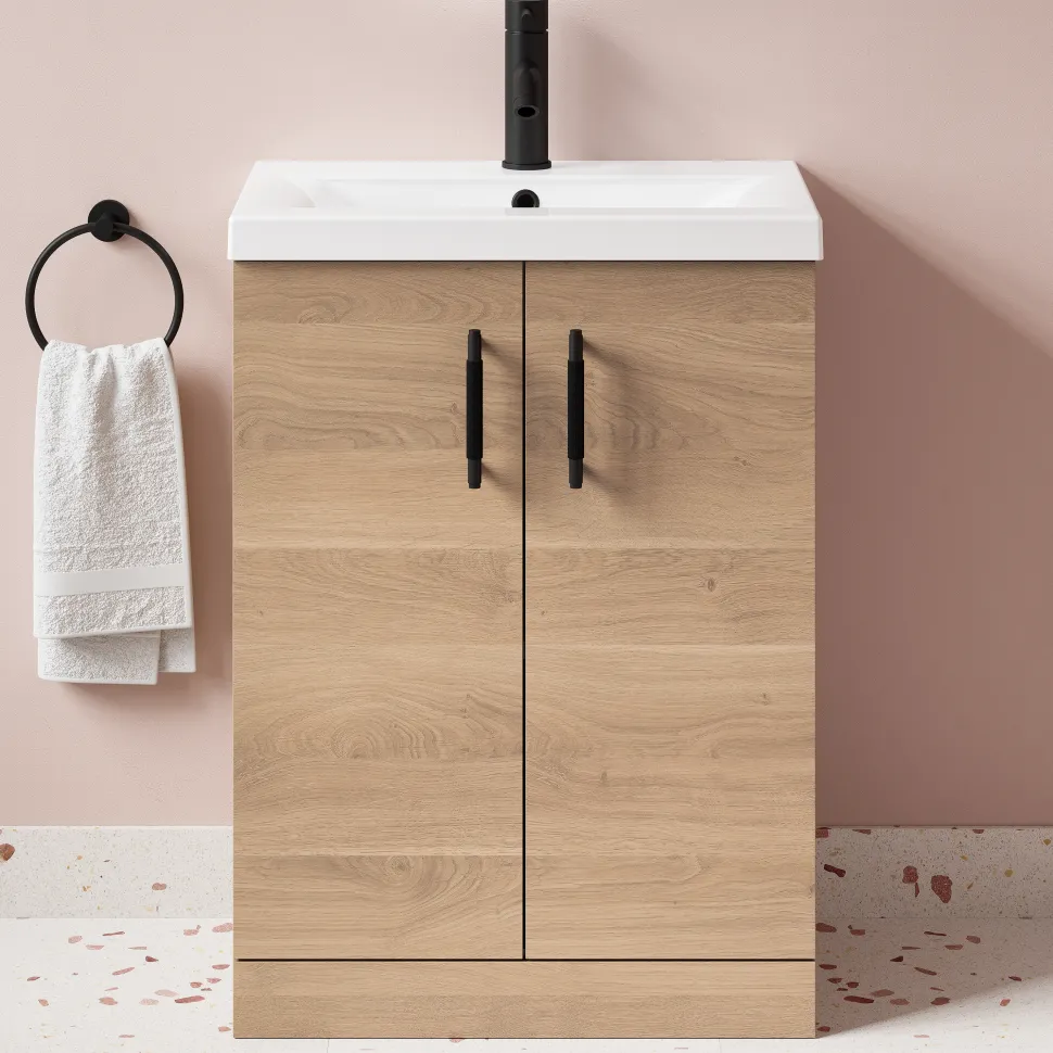 Erin 600mm Floorstanding 2 Door Vanity Unit & Basin