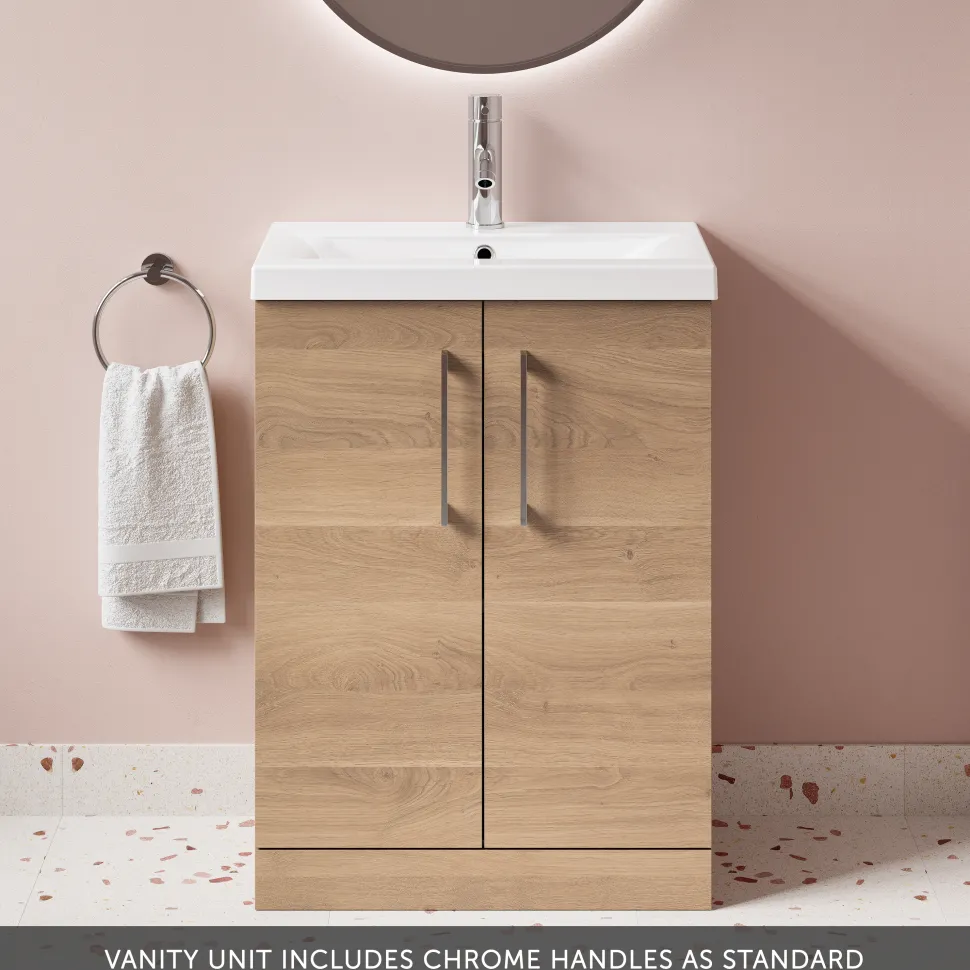 Erin 600mm Floorstanding 2 Door Vanity Unit & Basin