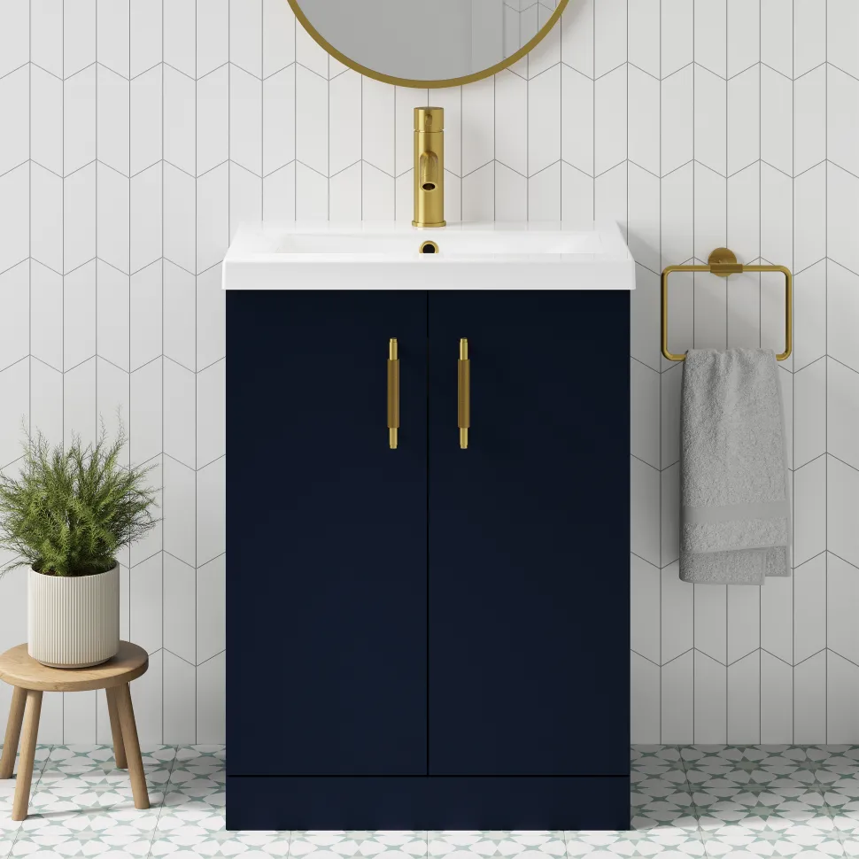 Erin 600mm Floorstanding 2 Door Vanity Unit & Basin
