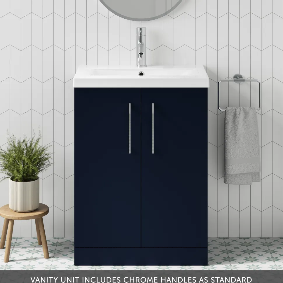 Erin 600mm Floorstanding 2 Door Vanity Unit & Basin