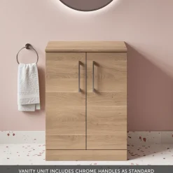Erin 600mm Floorstanding 2 Door Vanity Unit & Countertop