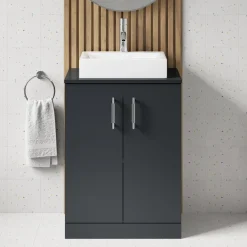 Erin 600mm Floorstanding 2 Door Vanity Unit & Countertop