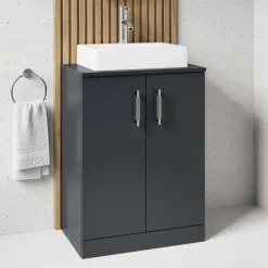 Erin 600mm Floorstanding 2 Door Vanity Unit & Countertop