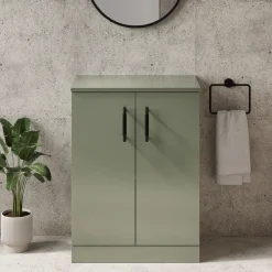 Erin 600mm Floorstanding 2 Door Vanity Unit & Countertop
