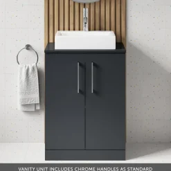 Erin 600mm Floorstanding 2 Door Vanity Unit & Countertop