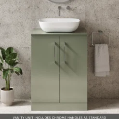 Erin 600mm Floorstanding 2 Door Vanity Unit & Countertop