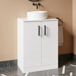Erin 600mm Floorstanding 2 Door Vanity Unit & Countertop
