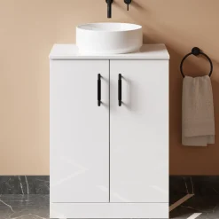 Erin 600mm Floorstanding 2 Door Vanity Unit & Countertop