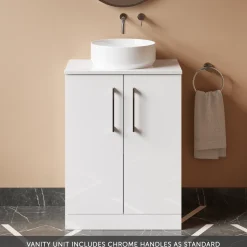 Erin 600mm Floorstanding 2 Door Vanity Unit & Countertop