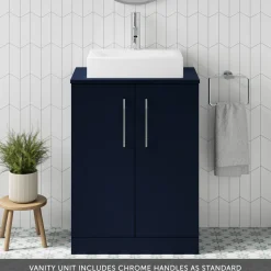 Erin 600mm Floorstanding 2 Door Vanity Unit & Countertop
