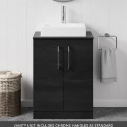 Erin 600mm Floorstanding 2 Door Vanity Unit & Countertop