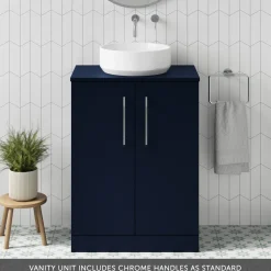 Erin 600mm Floorstanding 2 Door Vanity Unit & Countertop