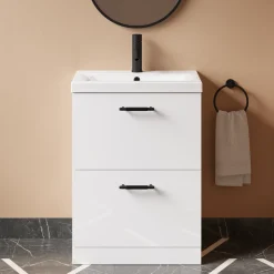 Erin 600mm Floorstanding 2 Drawer Vanity Unit & Basin
