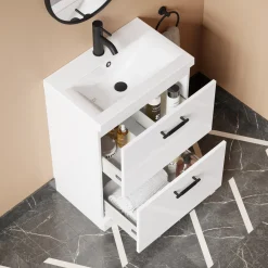 Erin 600mm Floorstanding 2 Drawer Vanity Unit & Basin