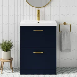 Erin 600mm Floorstanding 2 Drawer Vanity Unit & Basin