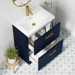 Erin 600mm Floorstanding 2 Drawer Vanity Unit & Basin