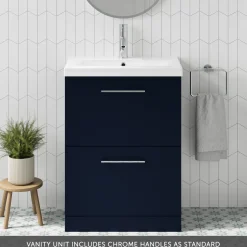 Erin 600mm Floorstanding 2 Drawer Vanity Unit & Basin