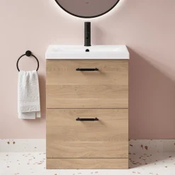 Erin 600mm Floorstanding 2 Drawer Vanity Unit & Basin