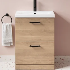 Erin 600mm Floorstanding 2 Drawer Vanity Unit & Basin