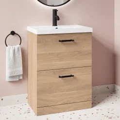 Erin 600mm Floorstanding 2 Drawer Vanity Unit & Basin