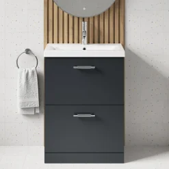 Erin 600mm Floorstanding 2 Drawer Vanity Unit & Basin