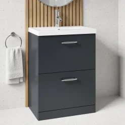 Erin 600mm Floorstanding 2 Drawer Vanity Unit & Basin