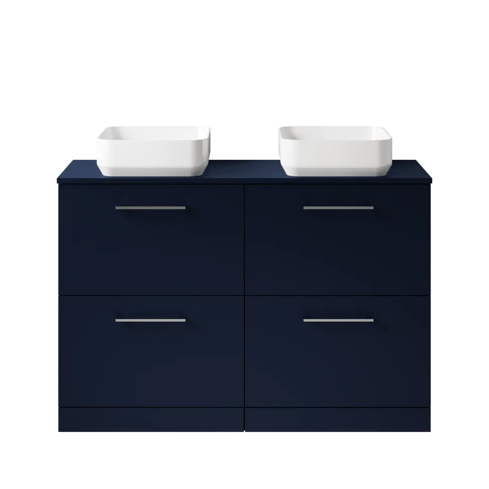 Erin 1200mm Floorstanding 4 Drawer Vanity Unit & Double Countertop