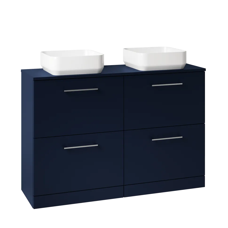 Erin 1200mm Floorstanding 4 Drawer Vanity Unit & Double Countertop