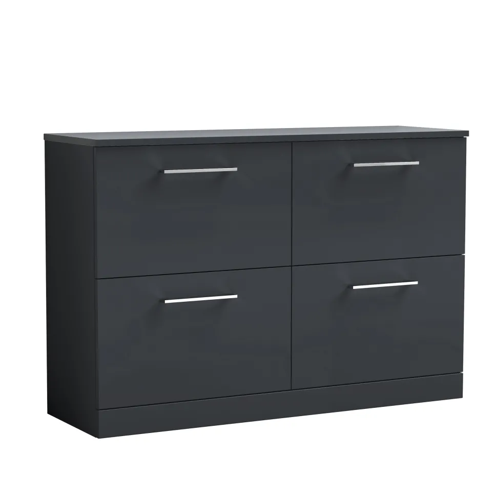 Erin 1200mm Floorstanding 4 Drawer Vanity Unit & Double Countertop