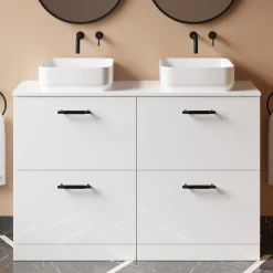 Erin 1200mm Floorstanding 4 Drawer Vanity Unit & Double Countertop