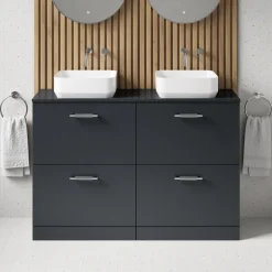Erin 1200mm Floorstanding 4 Drawer Vanity Unit & Double Countertop