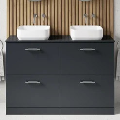 Erin 1200mm Floorstanding 4 Drawer Vanity Unit & Double Countertop