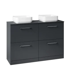 Erin 1200mm Floorstanding 4 Drawer Vanity Unit & Double Countertop