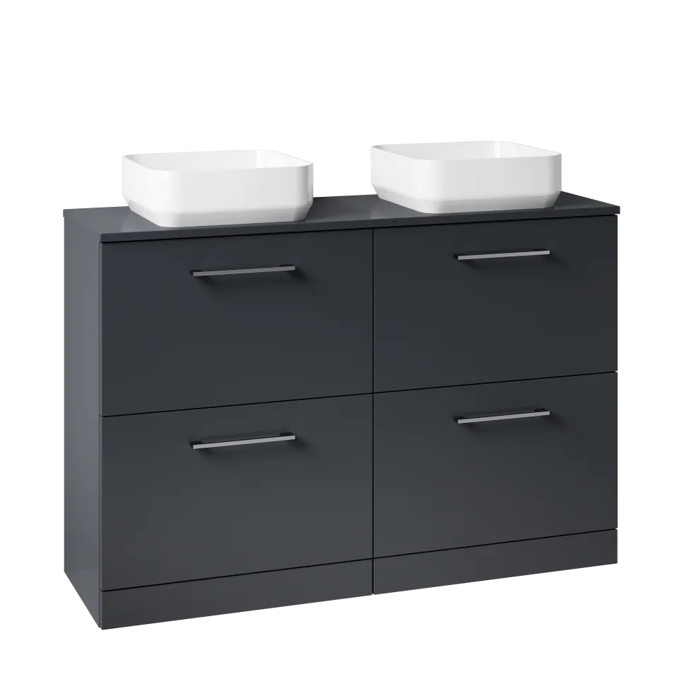 Erin 1200mm Floorstanding 4 Drawer Vanity Unit & Double Countertop